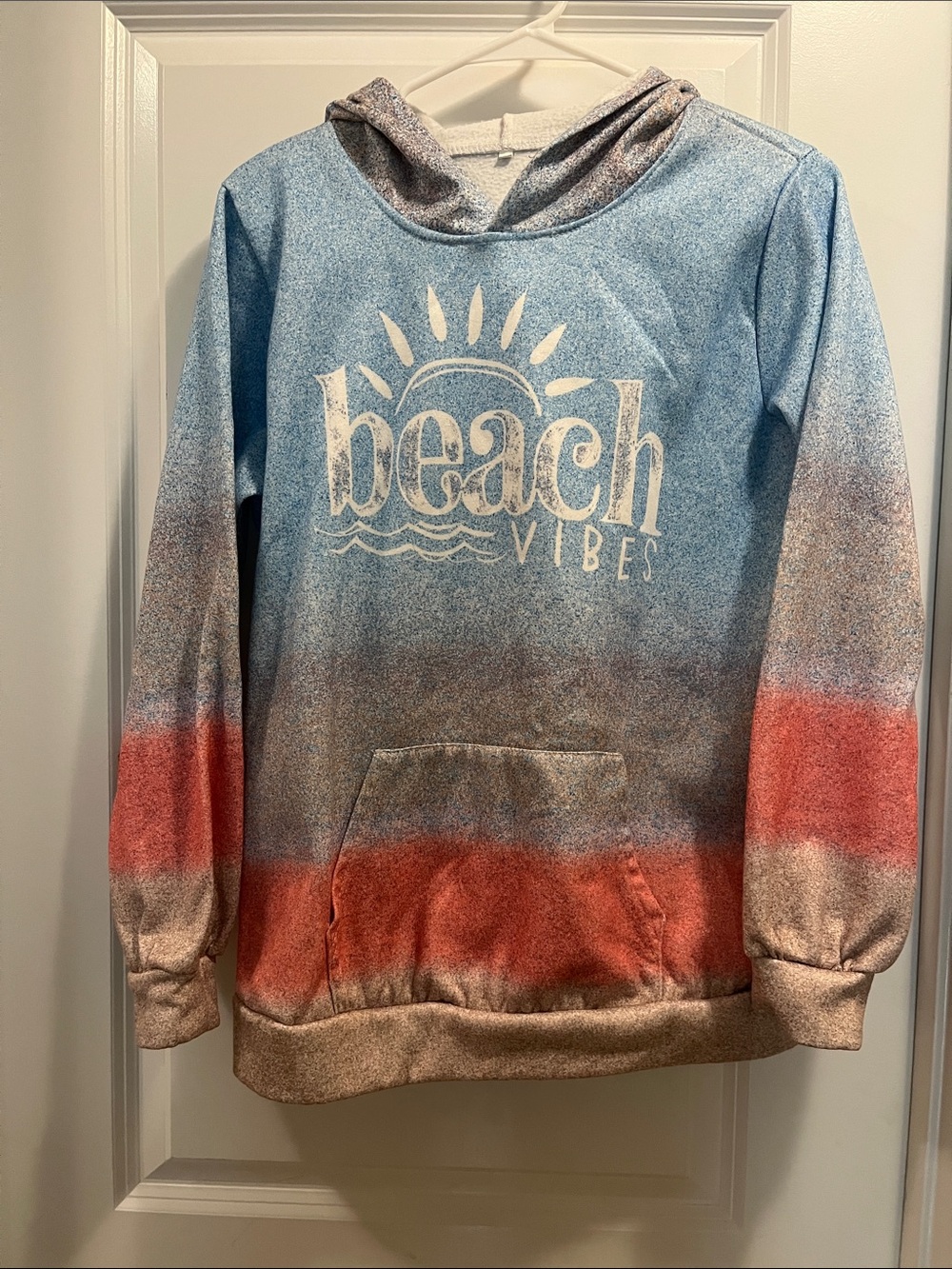 Beach Vibes Small Hoodie Blue Coral Sand